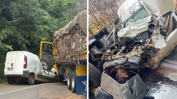 Acidente entre carro e caminhão deixa um morto na rodovia ES 080 em Colatina