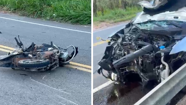 Homem morre em acidente entre carro e moto e motorista é preso suspeito de embriaguez no ES